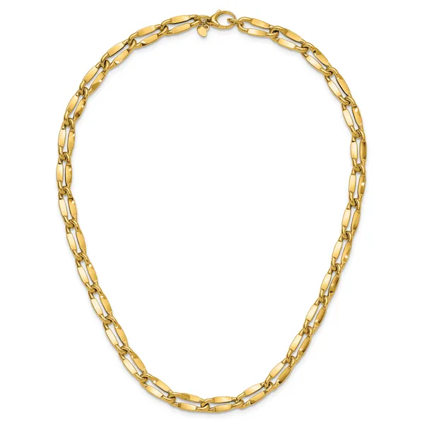 Leslie's 14K Polished Fancy Contoured Link Necklace Image 4 Atlanta West Jewelry Douglasville, GA