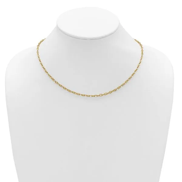 Leslie's 14K Polished Fancy Flat Cable Link Necklace Image 3 J. Anthony Jewelers Neenah, WI