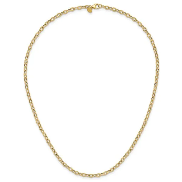 Leslie's 14K Polished Fancy Flat Cable Link Necklace Image 4 Jim's Jewelers Tyler, TX