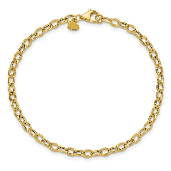 Leslie's 14K Polished Fancy Flat Cable Link Bracelet Image 4 Moseley Diamond Showcase Inc Lexington, SC