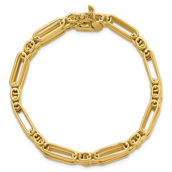 Leslie's 14K Polished Fancy 10.0mm Link Bracelet Image 4 Leslie E. Sandler Fine Jewelry and Gemstones rockville , MD