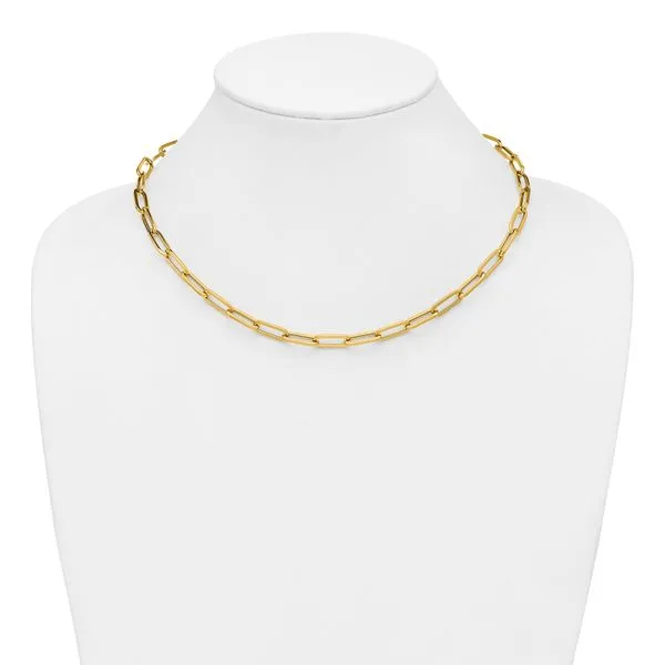 Leslie's 14K Polished Fancy Link Necklace Image 3 Jim's Jewelers Tyler, TX