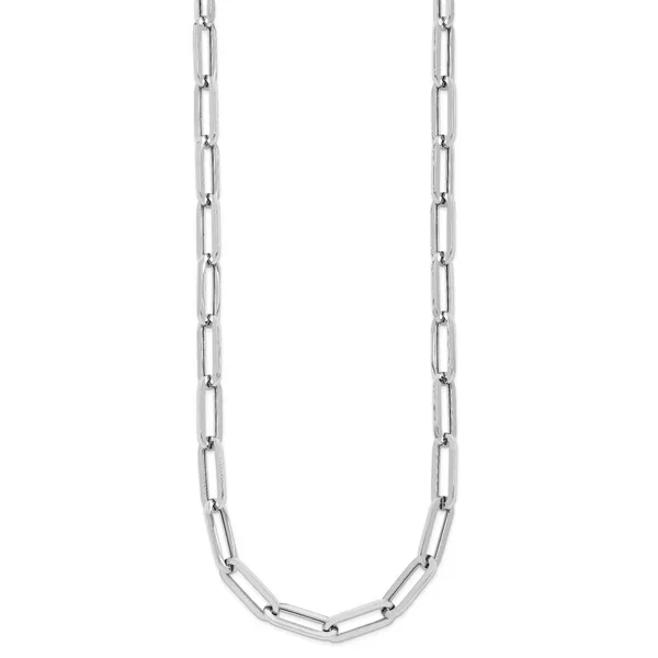 Leslie's 14K White Gold Polished Fancy Link Necklace Image 2 Albert's Jewelers Kingsland, GA
