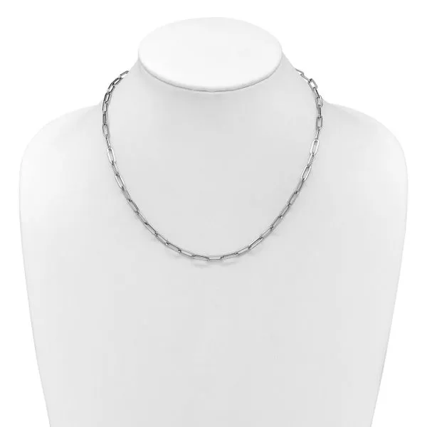 Leslie's 14K White Gold Polished Fancy Link Necklace Image 3 Jimmy Smith Jewelers Decatur, AL