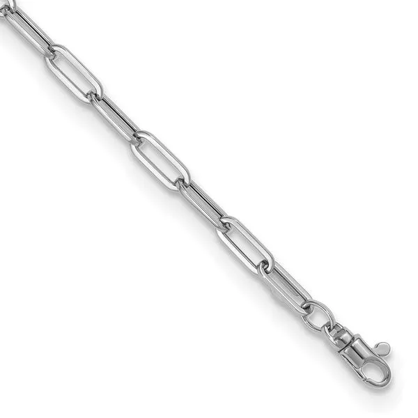 Leslie's 14K White Gold Polished Fancy Link with 1in ext Bracelet Grayson & Co. Jewelers Iron Mountain, MI