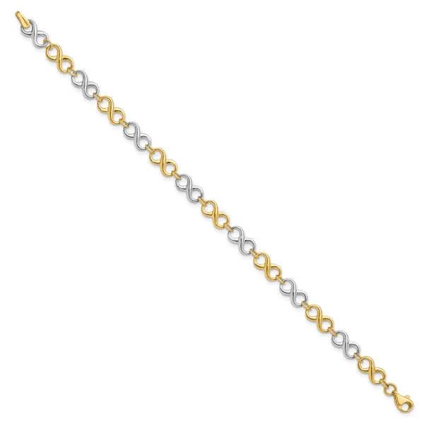 Leslie's 14K Two-tone Polished Bracelet Image 2 Johnson Jewellers Lindsay, ON