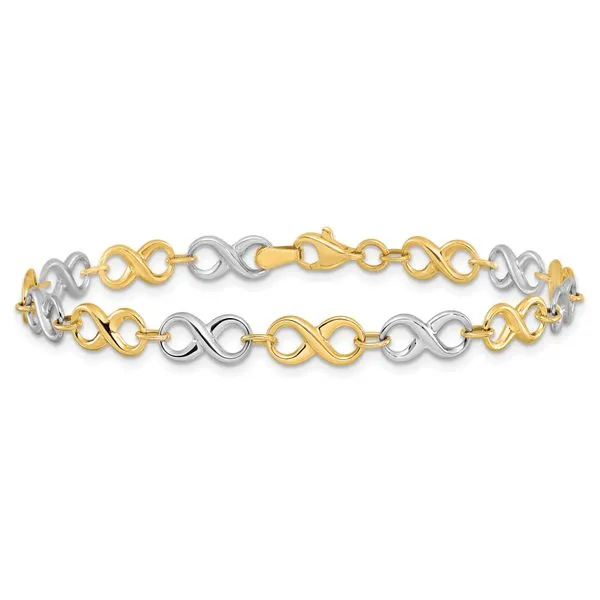 Leslie's 14K Two-tone Polished Bracelet Image 3 Johnson Jewellers Lindsay, ON