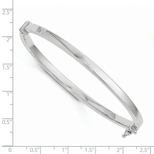 Leslie's 14K with White Rhodium Plating Polished Hinged Bangle Image 2 Peran & Scannell Jewelers Houston, TX