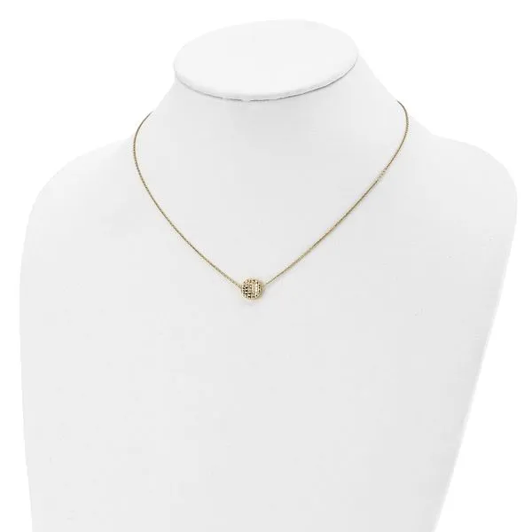 Leslie's 14K Polished D/C Round Necklace Image 4 Peran & Scannell Jewelers Houston, TX