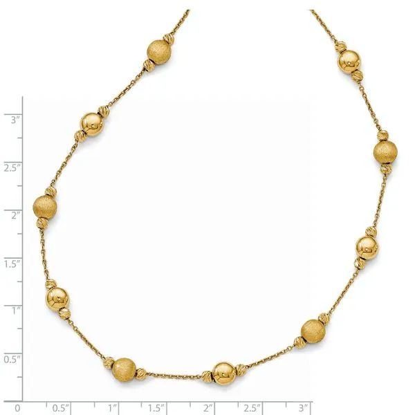 Leslie's 14K D/C Scratch Finish Polished Necklace Image 3 Peran & Scannell Jewelers Houston, TX