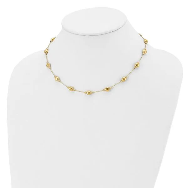 Leslie's 14K D/C Scratch Finish Polished Necklace Image 4 Peran & Scannell Jewelers Houston, TX