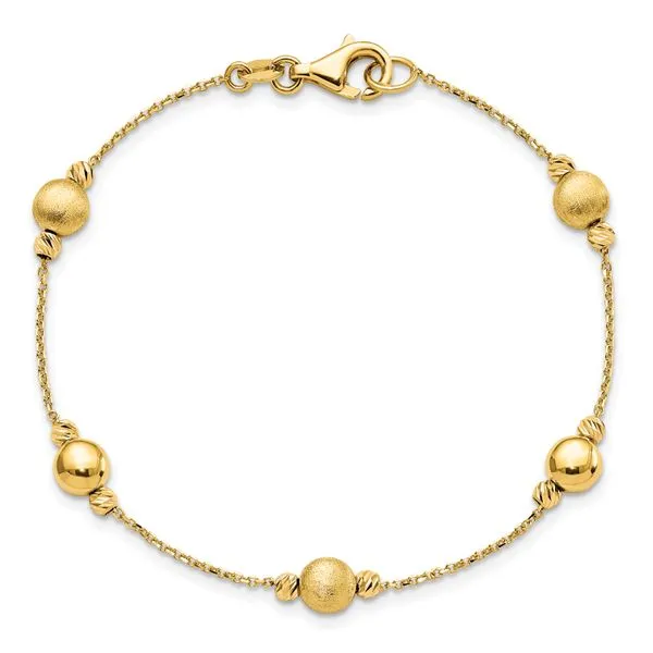 Leslie's 14K D/C Scratch Finish Polished Bracelet Image 4 Johnson Jewellers Lindsay, ON