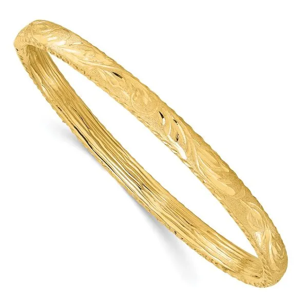 14K Yellow Gold Bangle Bracelet Diamond Design Jewelers Somerset, KY