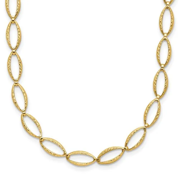 Leslie's 14K Polished and Diamond-cut Fancy Link Necklace Jerald Jewelers Latrobe, PA