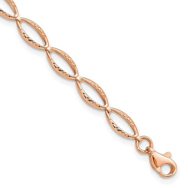 Leslie's 14K Rose Gold Polished and D/C Bracelet Atlanta West Jewelry Douglasville, GA