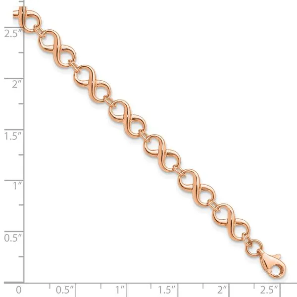 Leslie's 14K Rose Gold Polished Infinity Bracelet Image 4 Atlanta West Jewelry Douglasville, GA