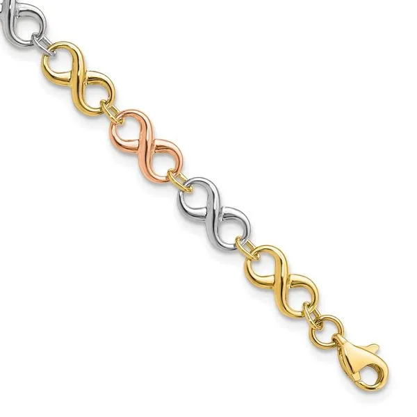 Leslie's 14K Tri-color Polished Infinity Bracelet Trenton Jewelers Ltd. Trenton, MI