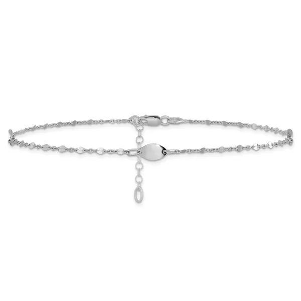 Leslie's 14K White Gold Polished with 1in ext. Anklet Image 3 Johnson Jewellers Lindsay, ON