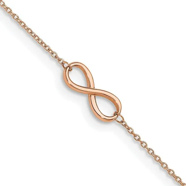 Leslie's 14K Rose Gold Polished Infinity with 1in ext. Anklet J. Anthony Jewelers Neenah, WI