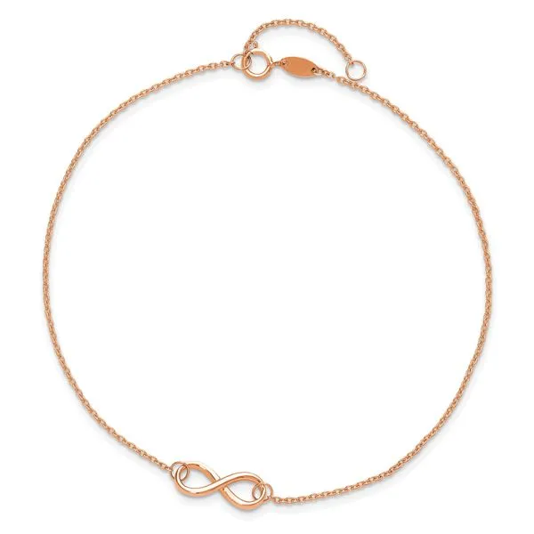 Leslie's 14K Rose Gold Polished Infinity with 1in ext. Anklet Image 4 J. Anthony Jewelers Neenah, WI