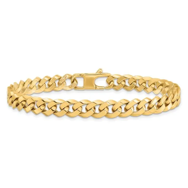 Leslie's 14K 7.0mm Beveled Curb Bracelet Image 3 Johnson Jewellers Lindsay, ON