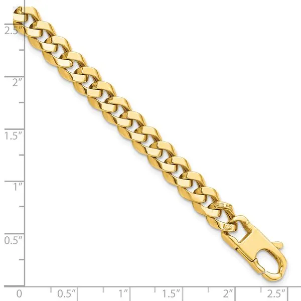 Leslie's 14K 7.0mm Beveled Curb Bracelet Image 4 Johnson Jewellers Lindsay, ON