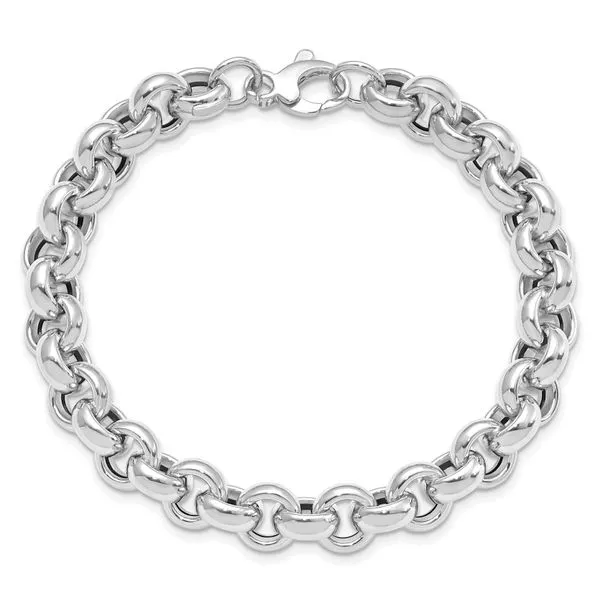 Leslie's 14k White Gold Polished Rolo Link Bracelet Image 4 Thomas A. Davis Jewelers Holland, MI