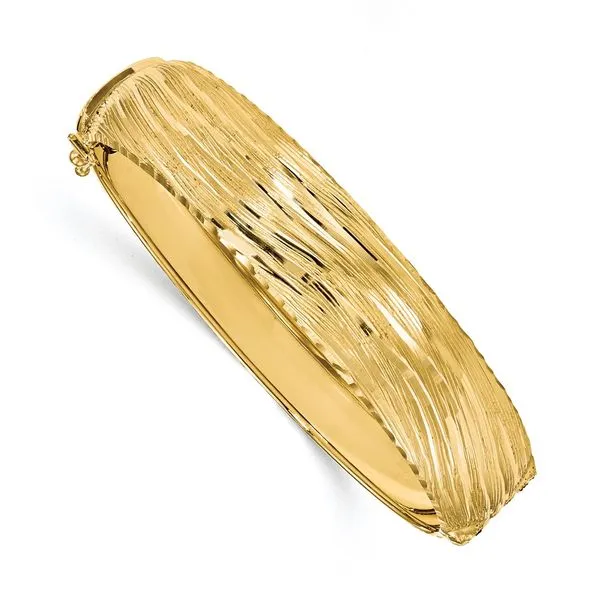 Leslie's 14K Polished and Textured Hinged Bangle Spencer's Jewelers Athens, GA