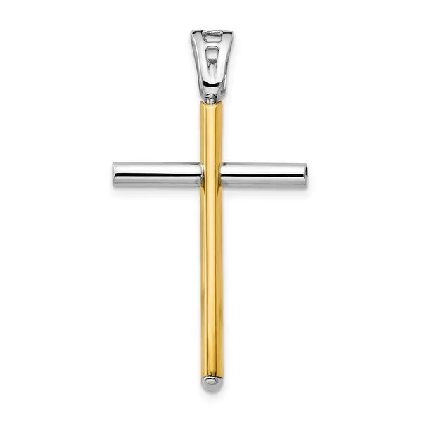 Leslie's 14K Two-tone Polished Cross Pendant Spencer's Jewelers Athens, GA