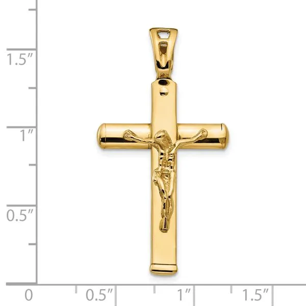 Leslie's 14K Polished Crucifix Pendant Image 4 Johnson Jewellers Lindsay, ON