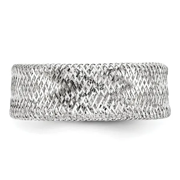 Leslie's 14k w/White Rhodium-plating Stretch Ring Image 4 Peran & Scannell Jewelers Houston, TX