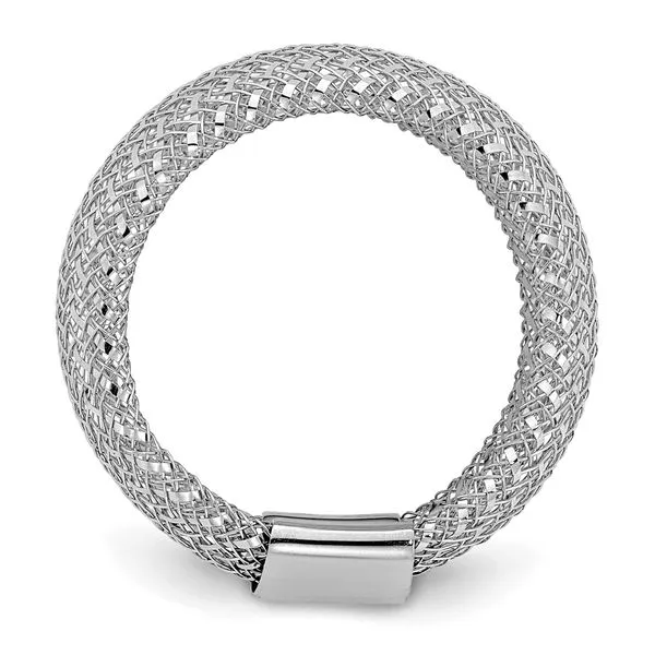 Leslie's 14K with White Rhodium Plating Stretch Ring Image 2 Boyd Jewelers Wesley Chapel, FL