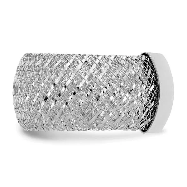 Leslie's 14K with White Rhodium Plating Stretch Ring Image 3 Barnett Jewelers Jacksonville, FL