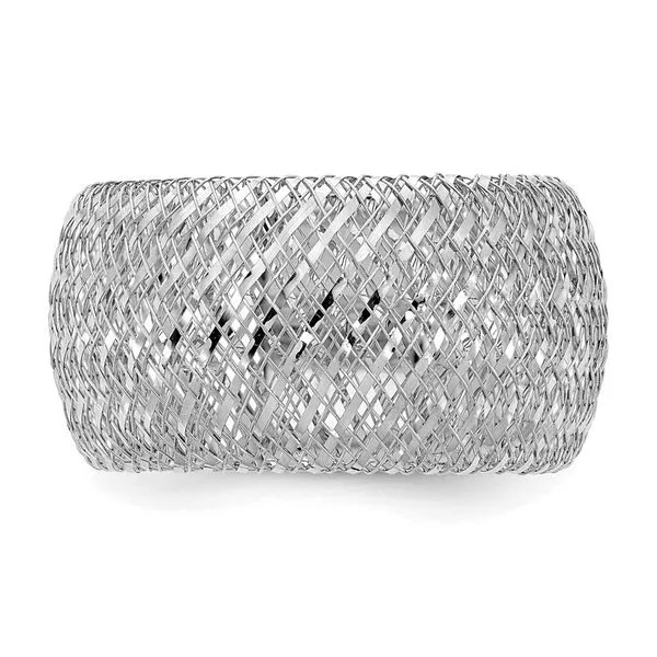 Leslie's 14K with White Rhodium Plating Stretch Ring Image 4 Grayson & Co. Jewelers Iron Mountain, MI