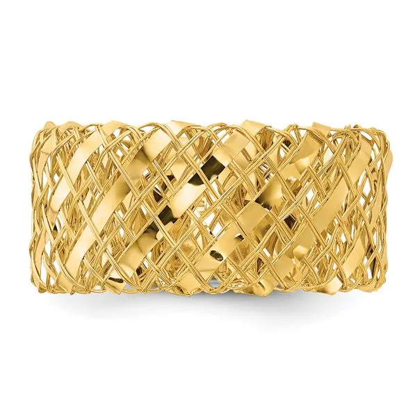 Leslie's 14K Polished Woven Stretch Ring Image 4 Johnson Jewellers Lindsay, ON