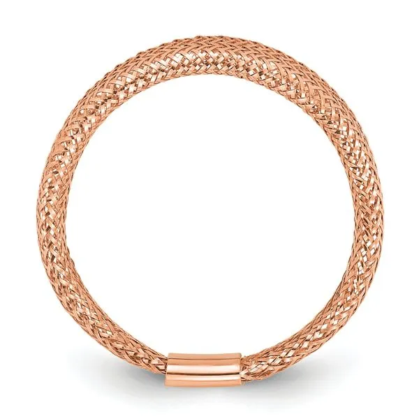 Leslie's 14K with Rose Gold Plating Mesh Tapered Stretch Ring Image 2 Grayson & Co. Jewelers Iron Mountain, MI