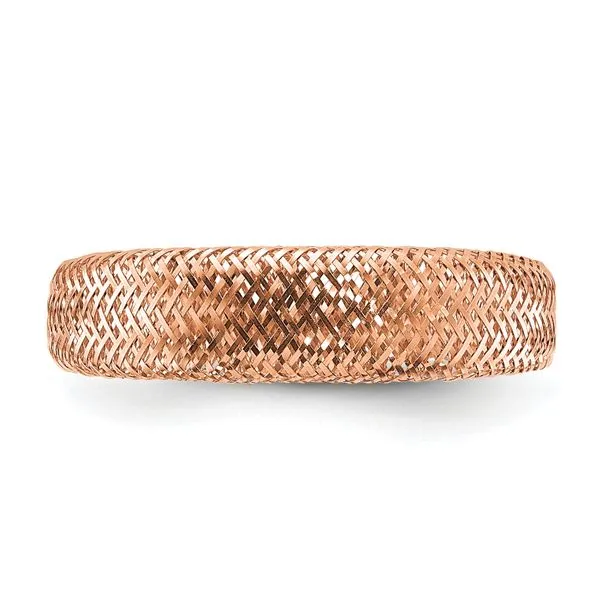 Leslie's 14K with Rose Gold Plating Mesh Tapered Stretch Ring Image 4 Grayson & Co. Jewelers Iron Mountain, MI