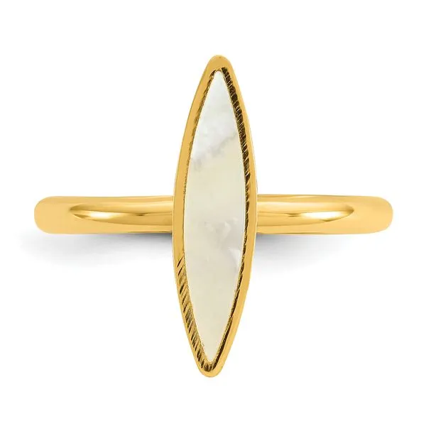 Leslie's 14K Polished Mother of Pearl Fancy Ring Image 4 Leslie E. Sandler Fine Jewelry and Gemstones rockville , MD