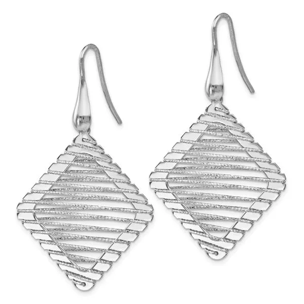 Leslie's Sterling Silver Rhodium-plated Shepherd Hook Earrings Image 2 Mitchell's Jewelry Norman, OK
