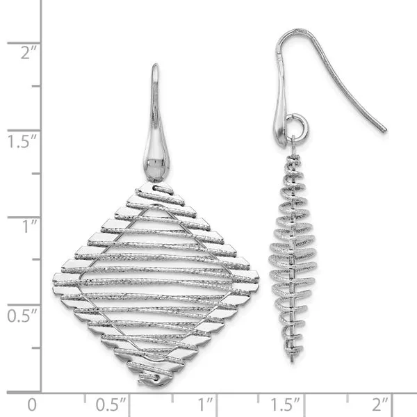 Leslie's Sterling Silver Rhodium-plated Shepherd Hook Earrings Image 4 Mitchell's Jewelry Norman, OK