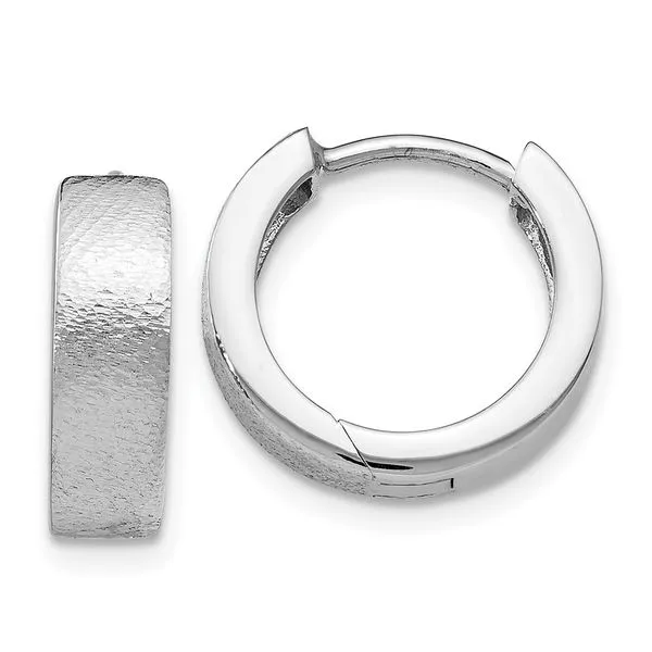 Sterling Silver Textured Hoop Earrings Diamond Design Jewelers Somerset, KY
