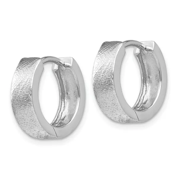 Sterling Silver Textured Hoop Earrings Image 2 Diamond Design Jewelers Somerset, KY