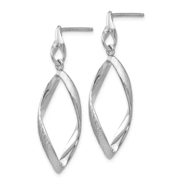 Leslie's Sterling Silver Radiant Essence Textured Post Dangle Earrings Image 2 McChristy Jewelers Columbus, NE