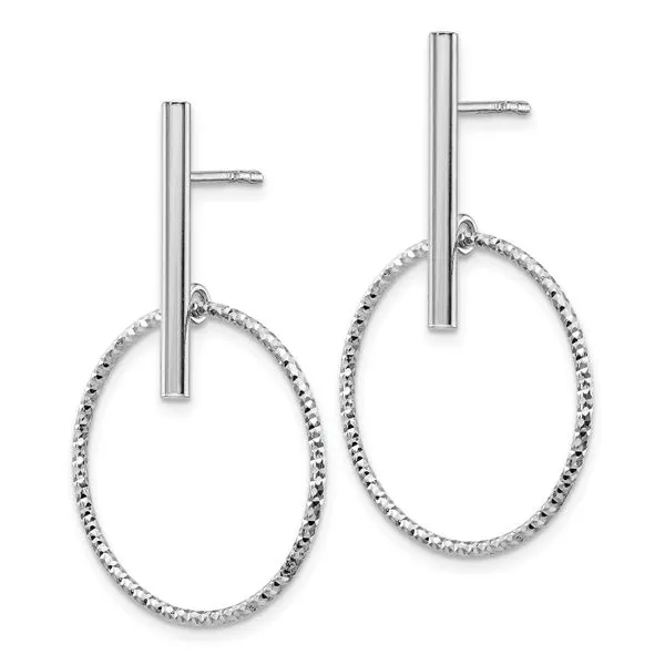 Leslie's Sterling Silver Rhod Radiant Essence D/C Post Dangle Earrings Image 2 Mitchell's Jewelry Norman, OK