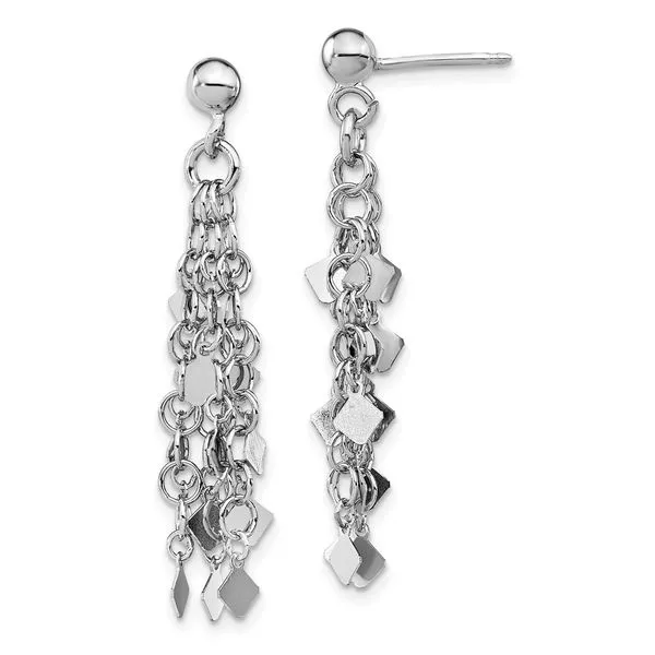 Leslie's Sterling Silver Rhodium-plated Post Dangle Earrings McChristy Jewelers Columbus, NE