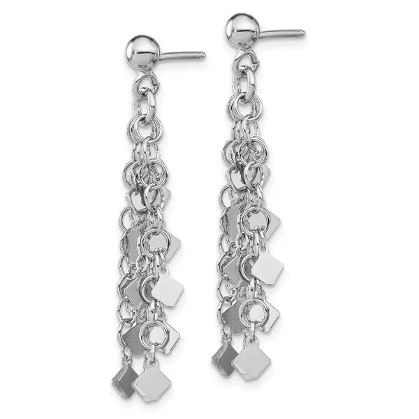 Leslie's Sterling Silver Rhodium-plated Post Dangle Earrings Image 2 McChristy Jewelers Columbus, NE