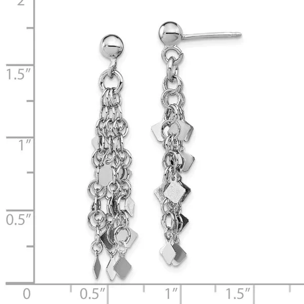 Leslie's Sterling Silver Rhodium-plated Post Dangle Earrings Image 4 McChristy Jewelers Columbus, NE