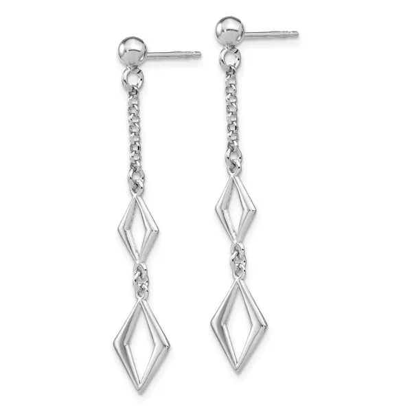Leslie's Sterling Silver Rhodium-plated Polished Earrings Image 2 Spencer's Jewelers Athens, GA