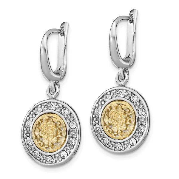 Gold-Tone Sterling Silver Earrings Image 2 Diamond Design Jewelers Somerset, KY