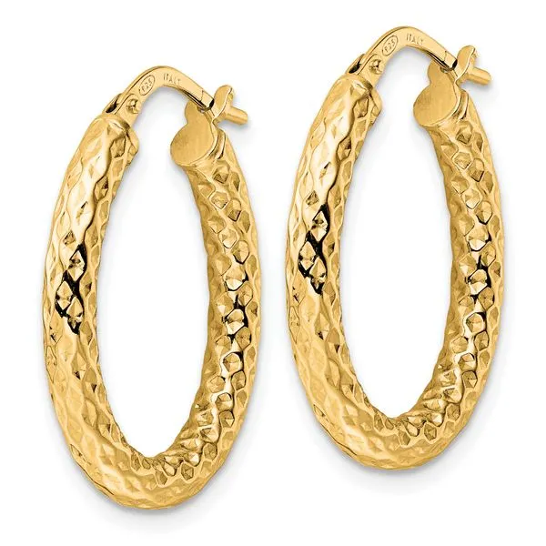 Leslie's Sterling Silver Gold-Tone Polished D/C Hoop Earrings Image 2 G.G. Gems, Inc. Scottsdale, AZ